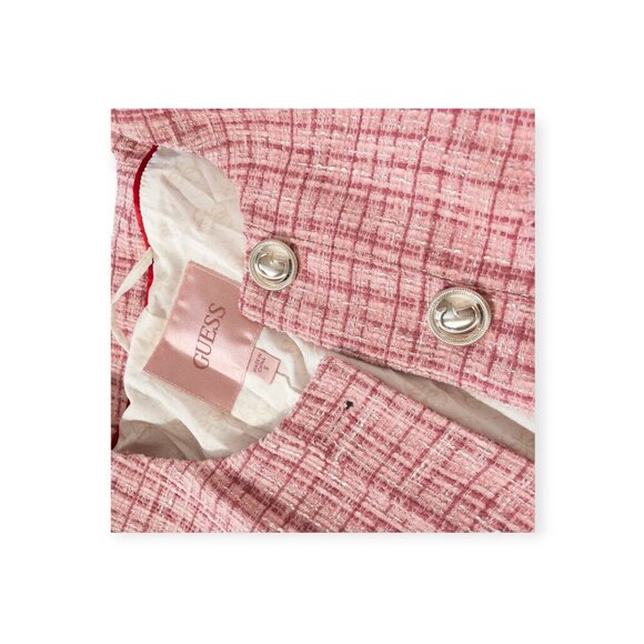 NWT Guess Tweed Set SZ S Pink Blazer and Crop Tank Top - Picture 11 of 15